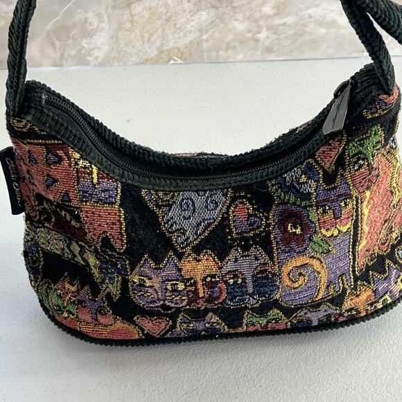 Vintage Laurel Burch Tapestry Shoulder Bag Purse Adjustable Buckle Strap Y2K - Picture 2 of 11